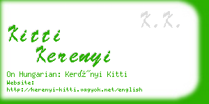 kitti kerenyi business card